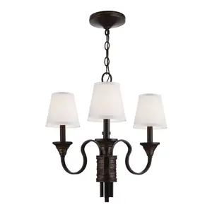 Elstead Arbor Chandelier Multi Arm 3 Light Weathered Brass, Bronze Finish, E14