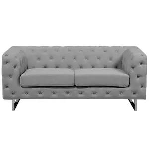 2 Seater Fabric Sofa Grey VISSLAND