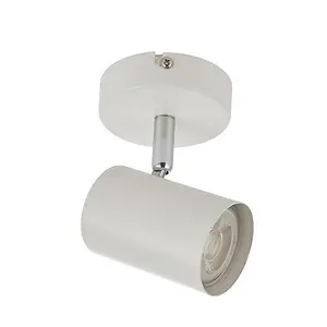 Luminosa Arezzo 1 Light Spotlight Matt White, Chrome Plate, GU10