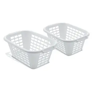 Plastic Laundry Basket with Handles (Set of 2)