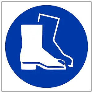 Protective Footwear Logo PPE Sign - 1mm Rigid Plastic - 150x150mm (x3)