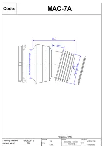 McAlpine MAC-7A 97-107mm Inlet x 4"/110mm Outlet 14 degree Angle MACFIT WC Connector