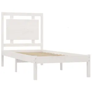 Berkfield Bed Frame White Solid Wood 100x200 cm