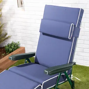 Alfresia Blue Sun Lounger Chair Garden Cushion