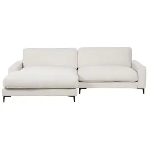 Right-Hand Corner Sofa MALOY Off-White Chenille Right Hand