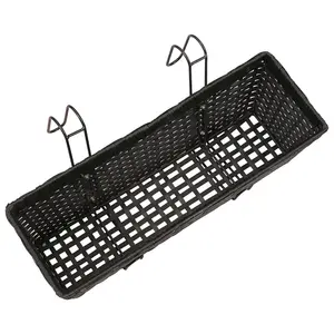 Balcony Trapezoid Rattan Planter Set 50 cm 2 pcs Black