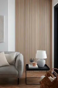 Naturewall Individual Slat Natural Oak and Black 2400mm x 27mm