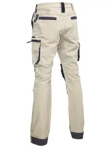 BISLEY WORKWEAR FLX & MOVE STRETCH UTILITY CARGO TROUSER WITH KEVLAR KNEE PAD POCKETS BLACK 42R