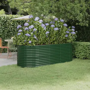 Berkfield Garden Planter Powder-coated Steel 224x80x68 cm Green