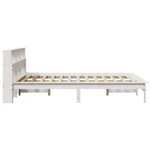 Berkfield Bed Frame without Mattress White 135x190 cm Double Solid Wood Pine