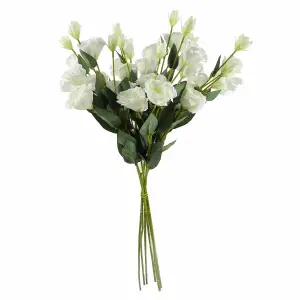 Pack of 6 x 80cm Artificial White Wild Rose Stem - 6 Flowers