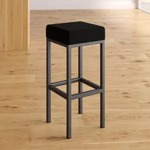 Cordish Upholstered Counter Stool with Metal Frame Black