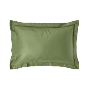 Homescapes Moss Green Organic Cotton Oxford Pillowcase 400 TC, Standard