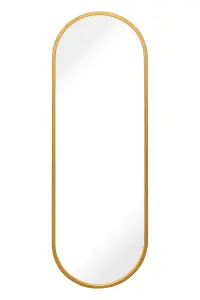 MirrorOutlet Vultus - New Gold Metal Framed Double Arched Garden Wall Mirror 63" X 22" (160CM X 55CM)