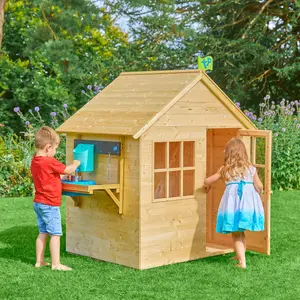 TP Hideaway Wooden Playhouse with Mud Kitchen - FSC certified