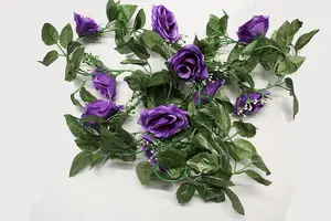 Best Artificial 7ft Purple Silk Rose Garland decoration - perfect from home, office or events