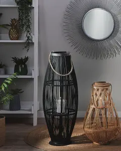 Beliani Rustic Lantern TAHITI Wood Black