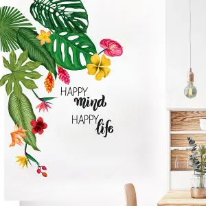 Walplus Summer Vibes Tropical Flowers Wall Stickers Mural Decal