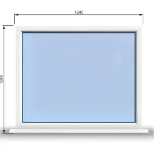 1245mm (W) x 1045mm (H) PVCu StormProof Window - 1 Non Opening Window - Toughened Safety Glass - White