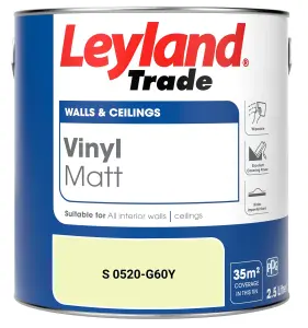 Leyland Trade Vinyl Matt Walls & Ceilings Emulsion Paint (S 0520-G60Y) 2.5L