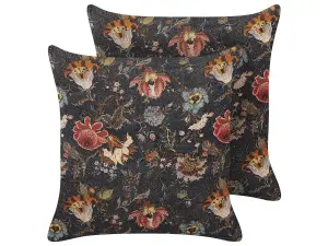 Set of 2 Cushions RAMONDA Cotton 45 x 45 cm Floral Multicolour