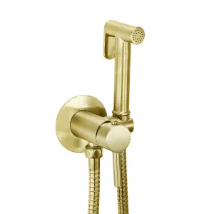 Douche Bidet Shattaf Muslim Shower Spray Manual Handset and Valve Set - Brushed Brass