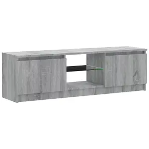 Berkfield TV Cabinet with LED Lights Grey Sonoma 120x30x35.5 cm