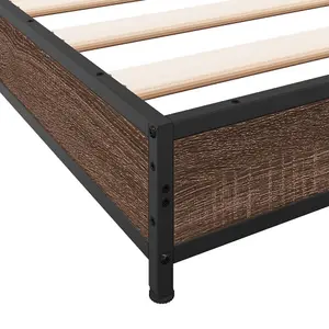 Berkfield Bed Frame without Mattress Brown Oak 140x190 cm