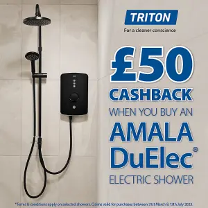 Triton Amala DuElec® White Manual Electric Shower, 9.5kW