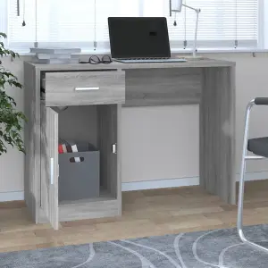 Berkfield Desk with Drawer&Cabinet Grey Sonoma 100x40x73 cm Engineered Wood