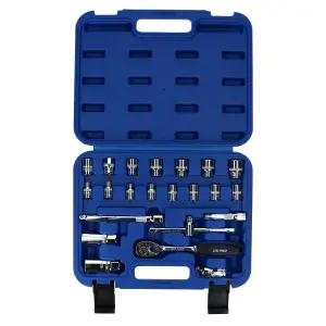 Metric Superlock Shallow Socket And Accessory Set 3/8" Drive 22pc US Pro Tools