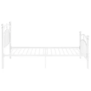 Berkfield Bed Frame White Metal 100x200 cm