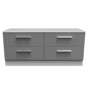 Trent 4 Drawer Bed Box in Dusk Grey & White (Ready Assembled)