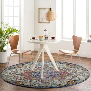 JULIA Round Oriental Vintage Area Rug 200 x 200 cm