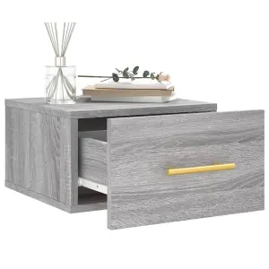 Berkfield Wall-mounted Bedside Cabinet Grey Sonoma 35x35x20 cm