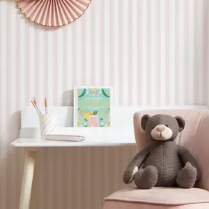 Classic Stripe Wallpaper In Pastel Pink