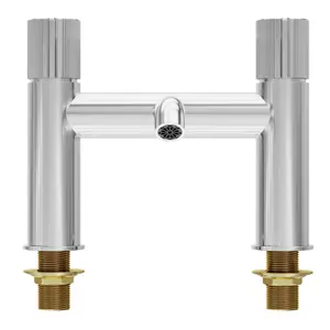 GoodHome Levanna Gloss Chrome effect Deck-mounted Manual Double Bath Filler Tap