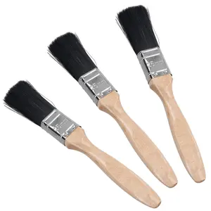 3pc 25mm 1" Paint Brush Painters Decorators Decorating With Wooden Handle