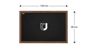 ALLboards Black magnetic chalkboard 120x90 cm wooden frame