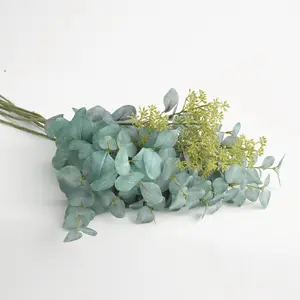 Bloom Artificial Eucalyptus Bouquet Bundle - Faux Fake Silk Flower Indoor Home Decoration Floral Arrangement - Measures H70cm