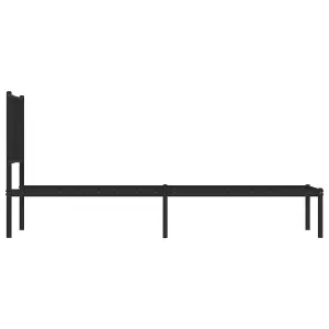 Berkfield Metal Bed Frame without Mattress with Headboard Black 75x190cm