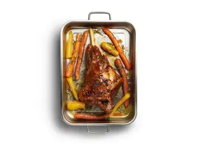 MasterClass Stainless Steel Heavy Duty 32cm x 23cm Roasting Pan