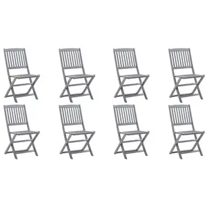 Berkfield Folding Outdoor Chairs 8 pcs Solid Acacia Wood