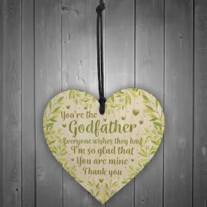 Red Ocean Godfather And Godmother Thank You Christening Gifts Wooden Heart Gift For Uncle Brother Friend