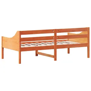 Berkfield Day Bed without Mattress Wax Brown 75x190 cm Small Single Solid Wood Pine