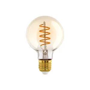 Eglo LED E27 G80 Amber Coloured Lightbulb 2200K 110079 - Pack of 4