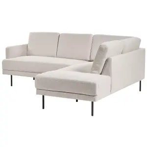 Left-Hand Corner Sofa BREDA Light Beige Fabric Left Hand