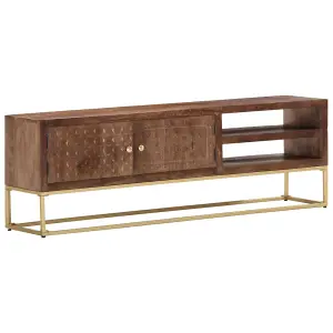 Berkfield TV Cabinet 138x30x46 cm Solid Mango Wood