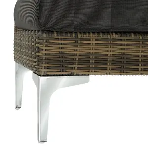 Rattan Garden Furniture Villanova - corner chairs and armchair, thick seat cushions - Mottled Anthracite