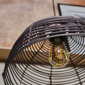 ValueLights Lobster Wicker Rattan Grey Ceiling Pendant Light Shade